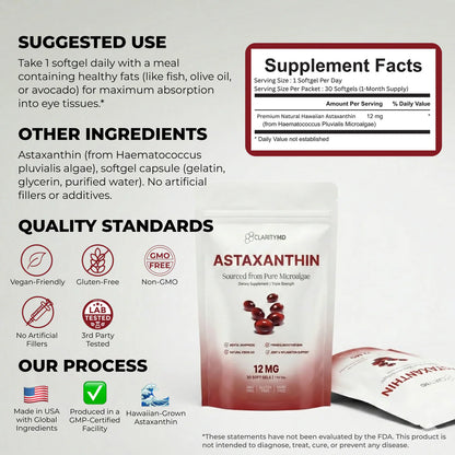 Astaxanthin Vitamin E Softgel Capsules Dietary Supplement